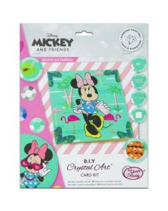 Minnie on Holiday, 18x18cm Crystal Art Card