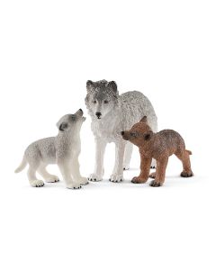 Loba mãe com filhos